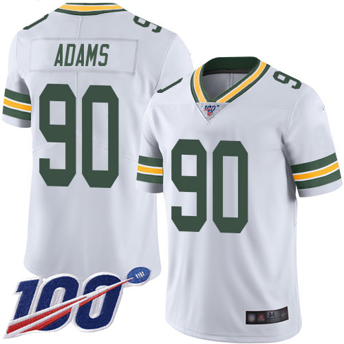 Green Bay Packers Limited White Men #90 Adams Montravius Road Jersey Nike NFL 100th Season Vapor Untouchable